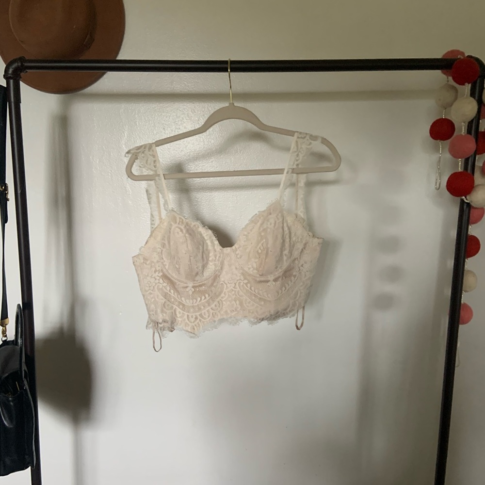 Button-up lace crop top by bridal line BHLDN